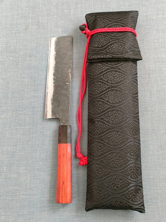Yosimitu Kajiya | Nakiri 160mm | Shirogami 2 | Red Oak & Horn