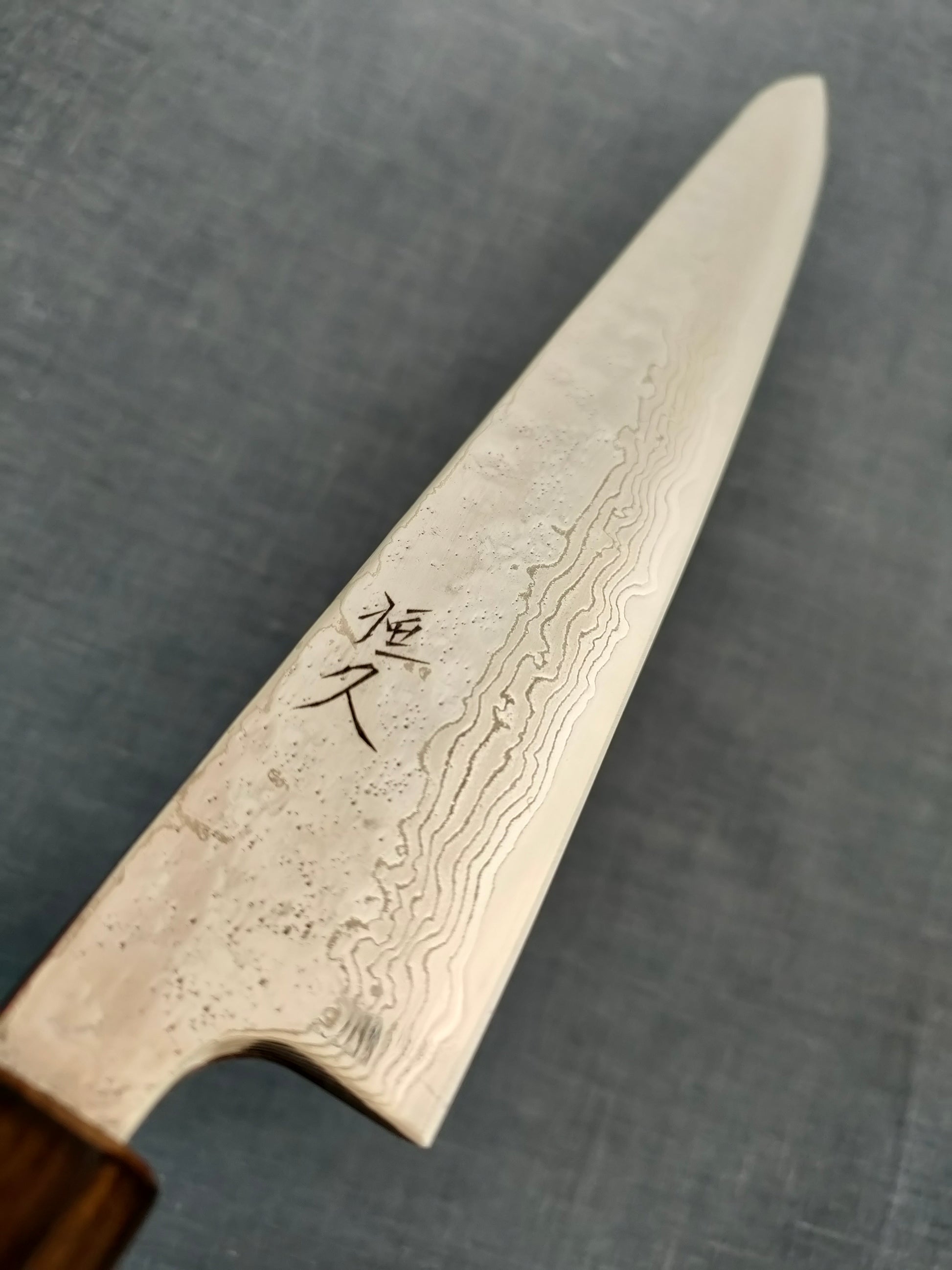 Tsunehisa | 440C Damascus Tsuchime | Sujuhiki 240mm | Oak Baikoku