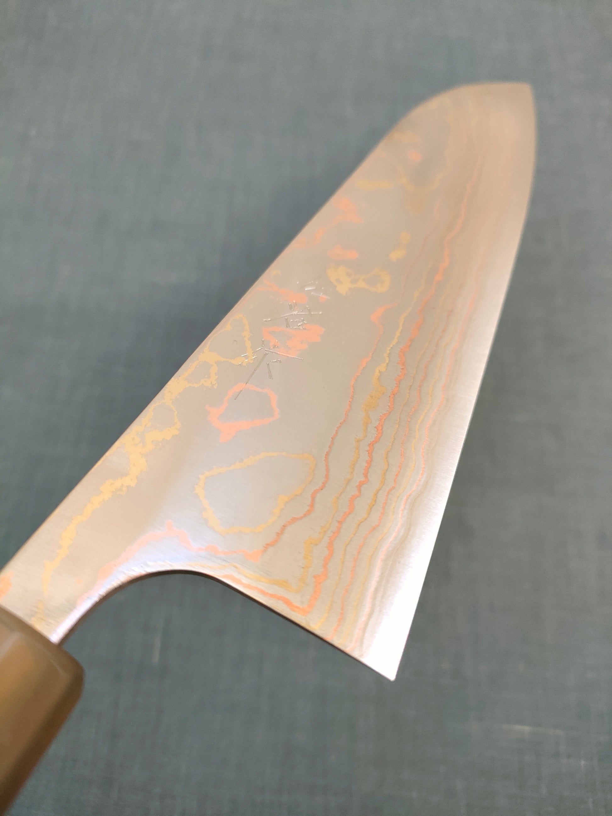 Saji Knives | Santoku 180mm | Rainbow Damascus | Aogami 2 | Rosewood White Horn