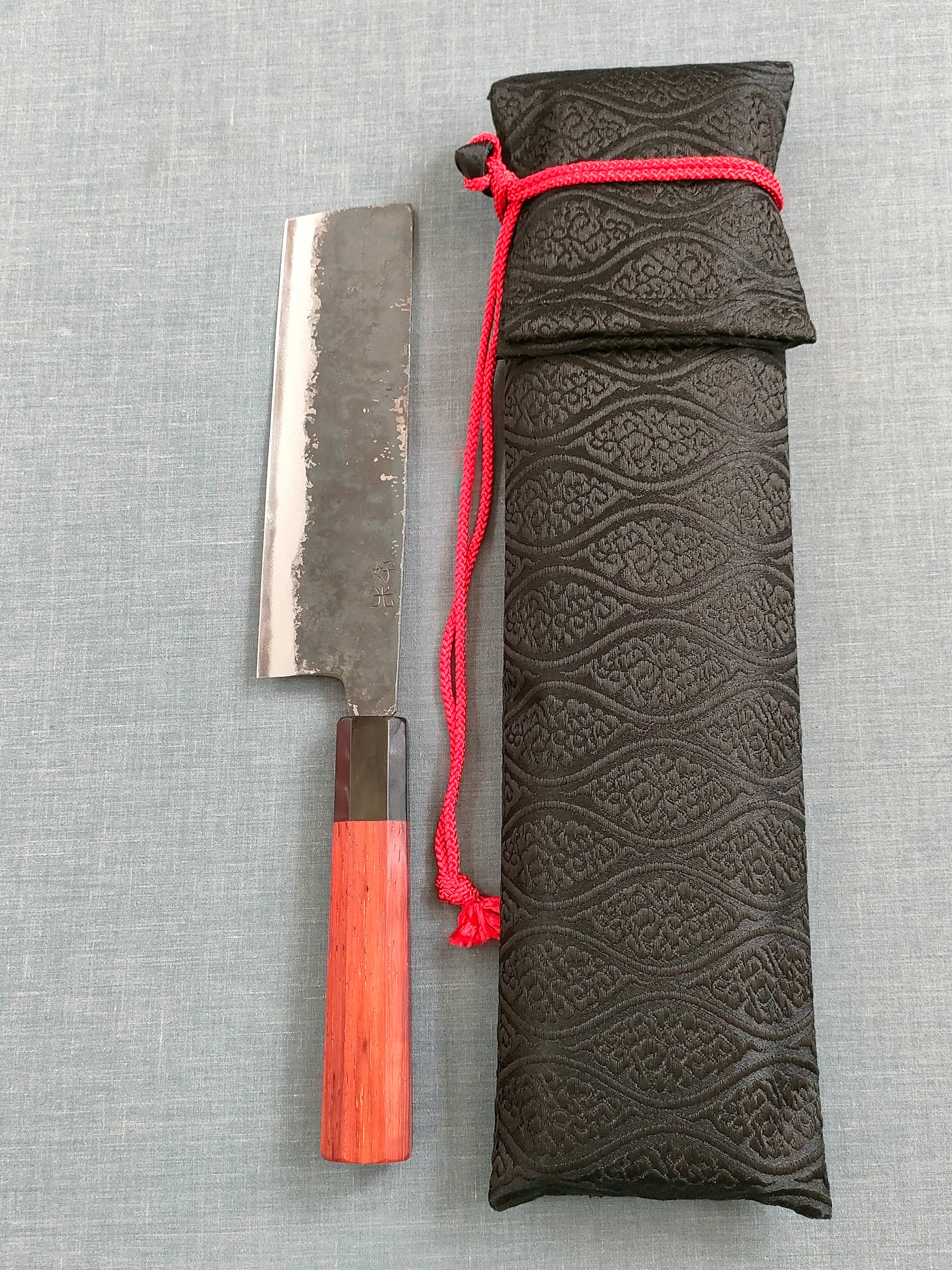 Yosimitu Kajiya | Nakiri 160mm | Shirogami 2 | Red Oak & Horn