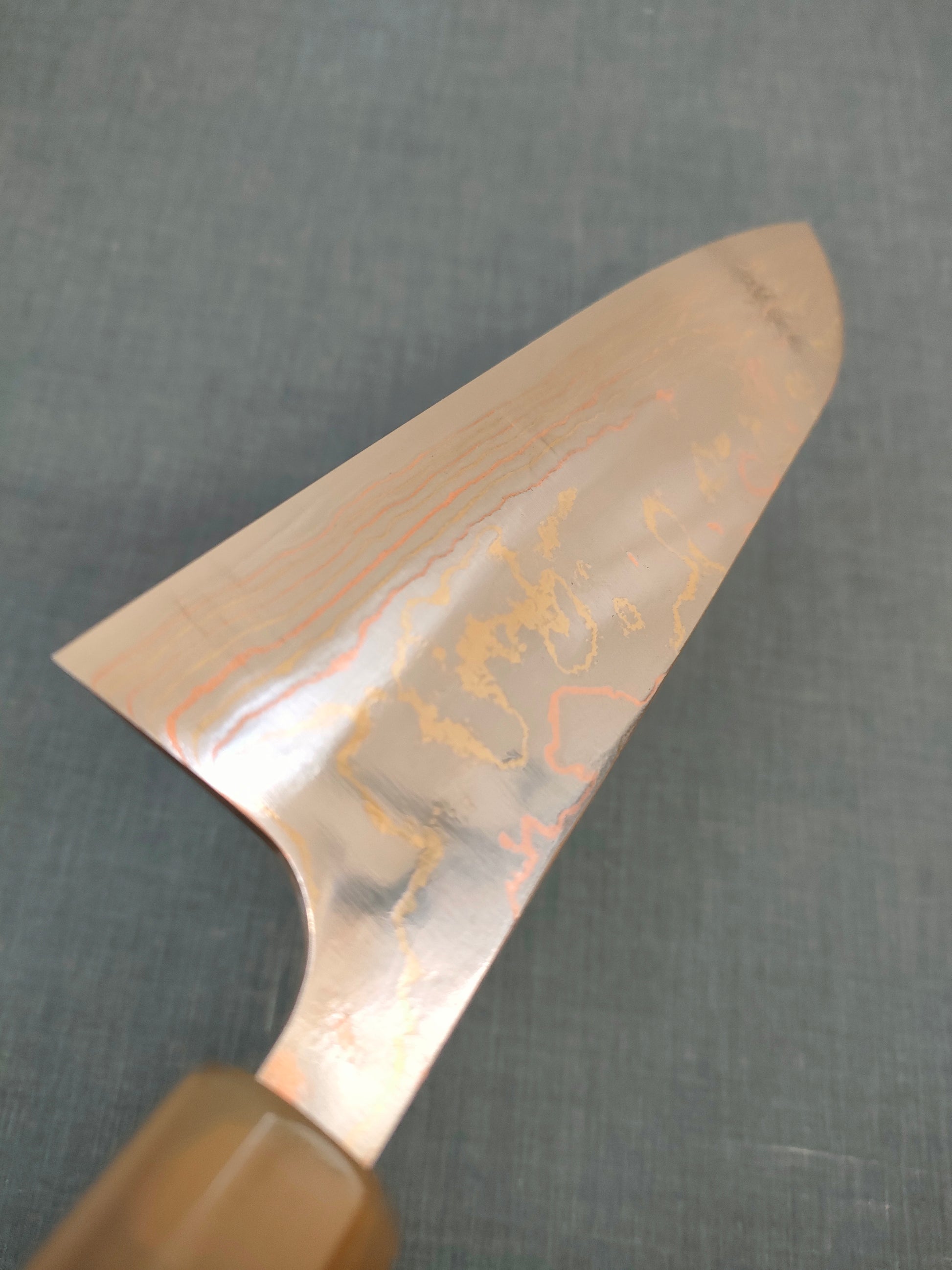 Saji Knives | Santoku 180mm | Rainbow Damascus | Aogami 2 | Rosewood White Horn