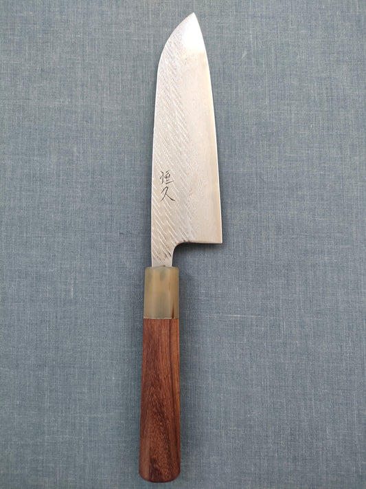 Tsunehisa | AUS10 Nawame Santoku | Rosewood Horn