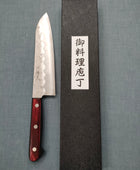 Tsunehisa | Ginsan 3 Nashiji | Santoku 180mm | Red Pakka