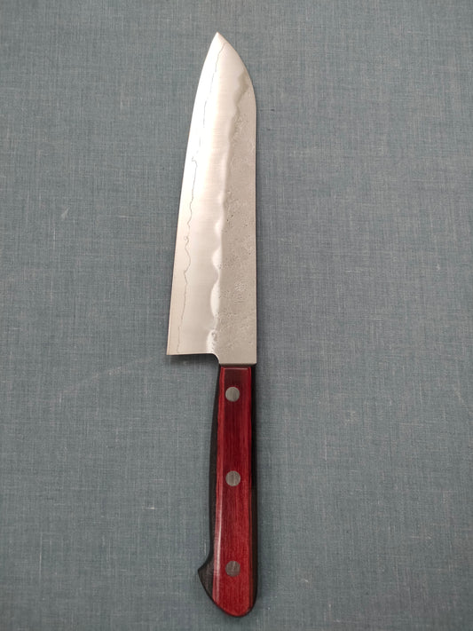 Tsunehisa | Ginsan 3 Nashiji | Santoku 180mm | Red Pakka
